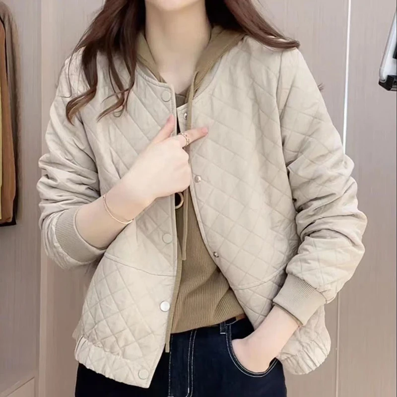 

Women Jacket 2023 Spring Autumn Solid Color Casual Long Sleeve Coat New Korean Female Buttons Short Baseball Jakcet Top