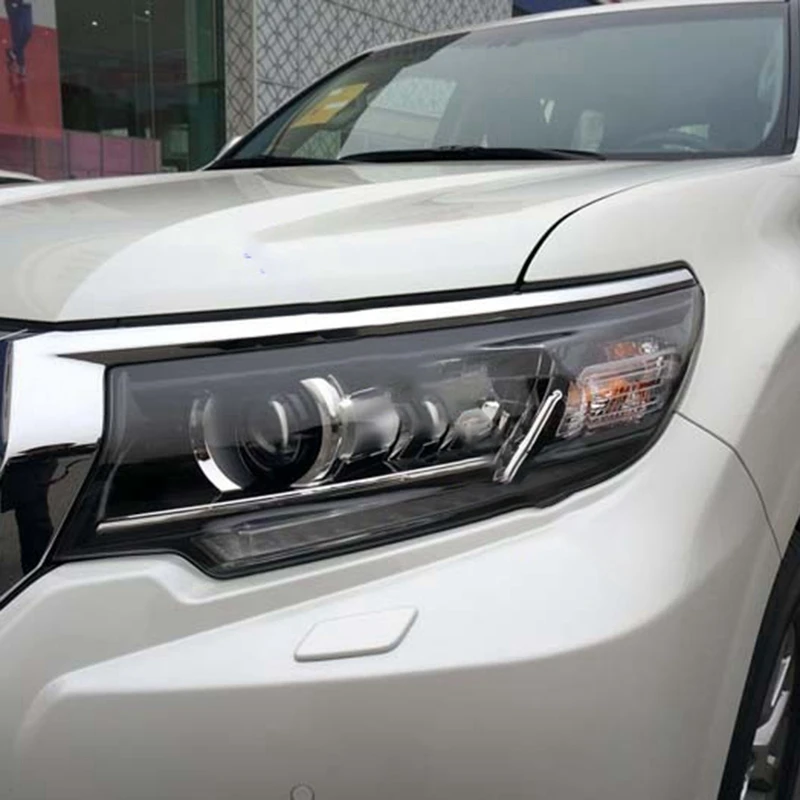 For TOYOTA Land Cruiser Prado J150 18-19 Chrome Head Light Lamp Strip Cover Trim Exterior Decoration Refit Accessories