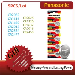 NEW 5PCS Original Panasonic CR2032 CR1616 CR2450 CR1616 CR1620 CR2012 CR1220 CR2016 CR2354 CR1632 3V Lithium Watch Battery