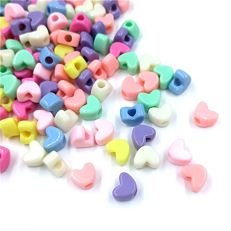 20Pcs 9*11mm Candy Color Heart Beads DIY For Bracelet Necklace Pendant Jewelry Making