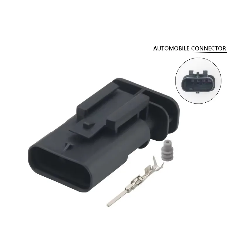 

1 Set 4 Way Automotive Waterproof Male Connector With Pins DJ7043WH-1.2-11 2-1564559-1