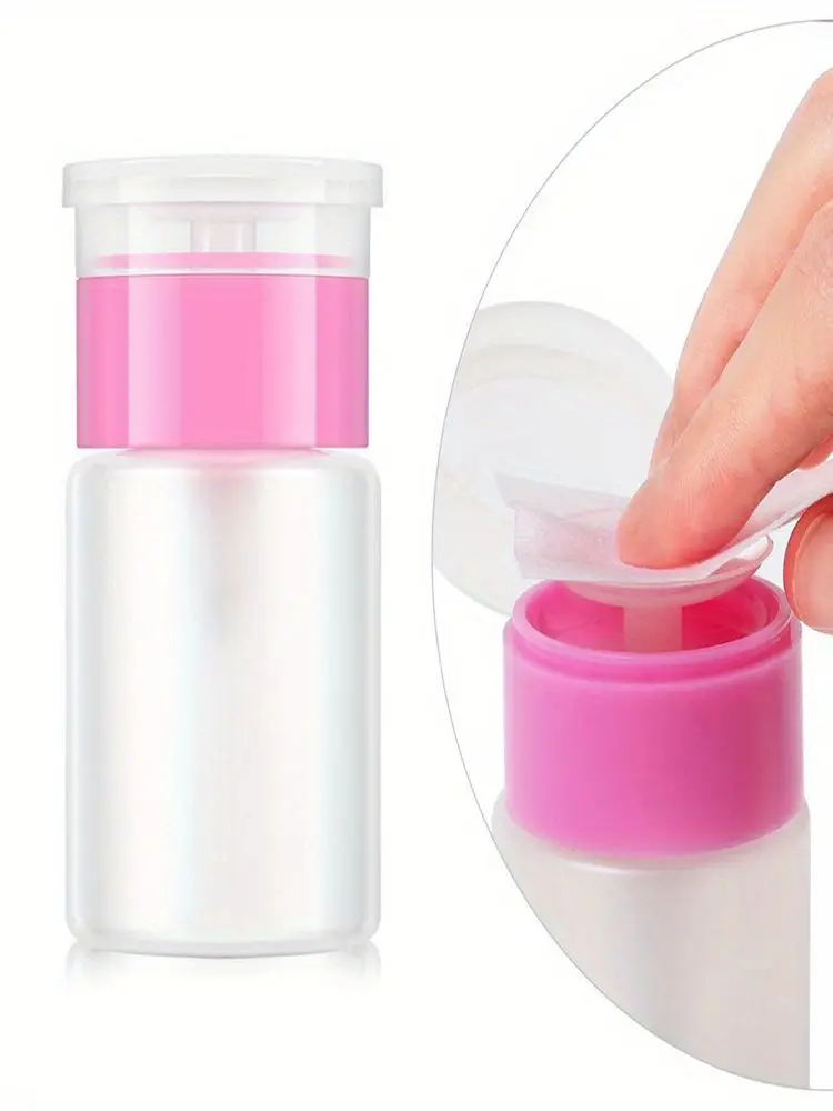 60ml Empty Press Nail Art Bottle Pump Dispenser Plastic Polish Portable Makeup Remover Cleaner Acetone Bottle Manicure Tool