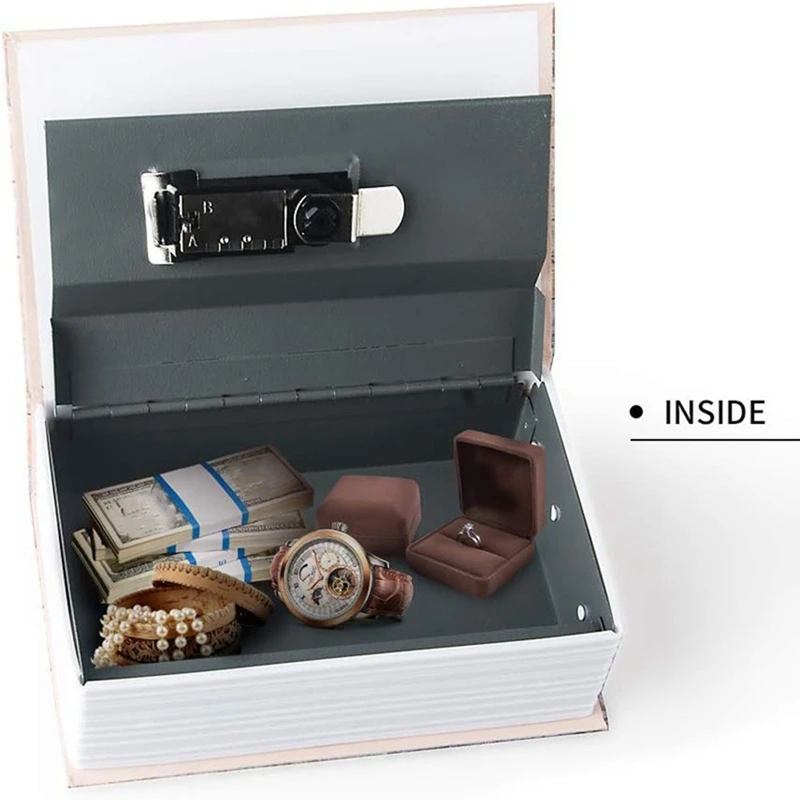 Transfer Book Safe With Combination Lock, Secret  Metal Lock Box, Money Storage Box Piggy Bank