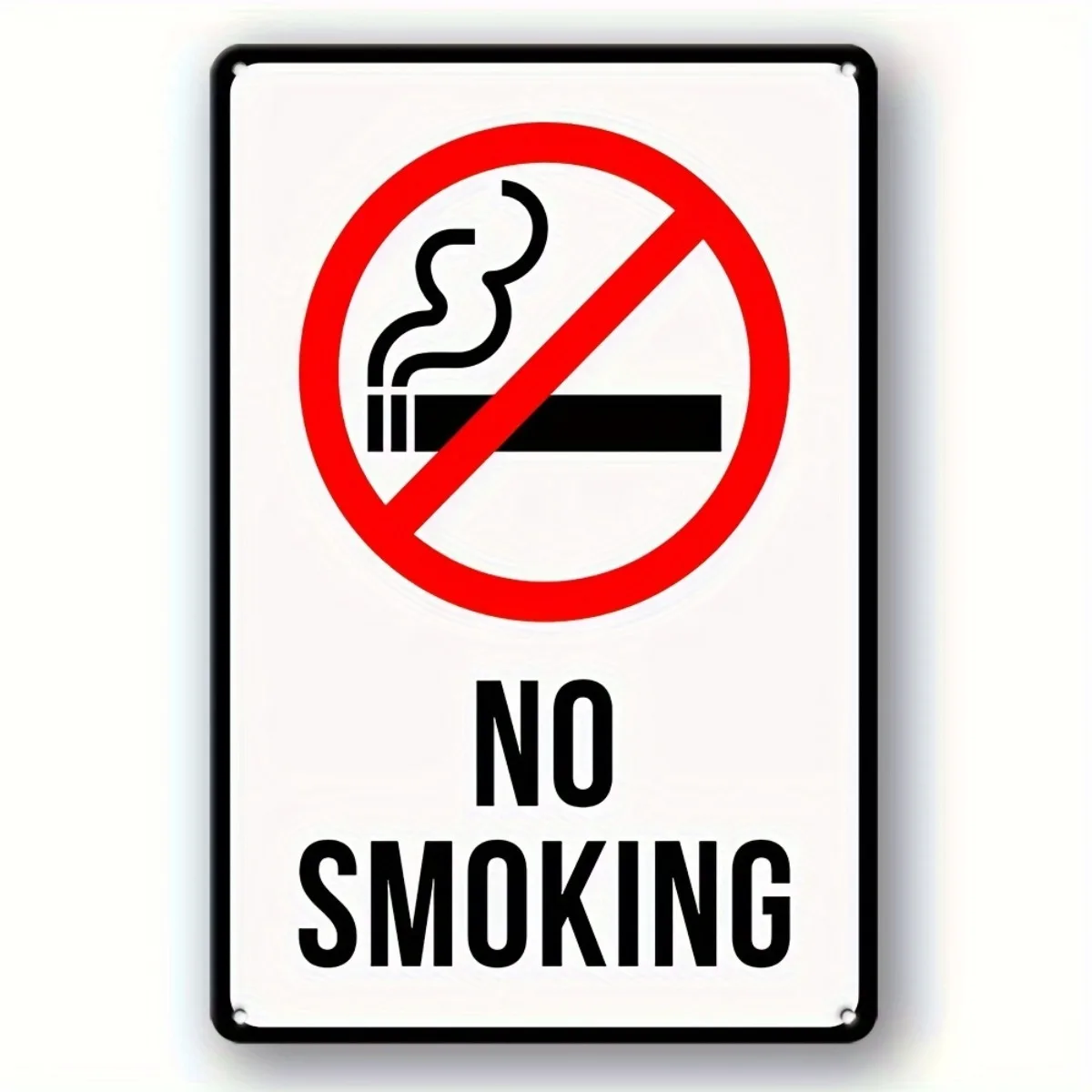 Letrero de metal vintage para no fumar, construcción de hierro resistente, símbolo de prohibición roja, decoración interior/exterior para el hogar, oficina