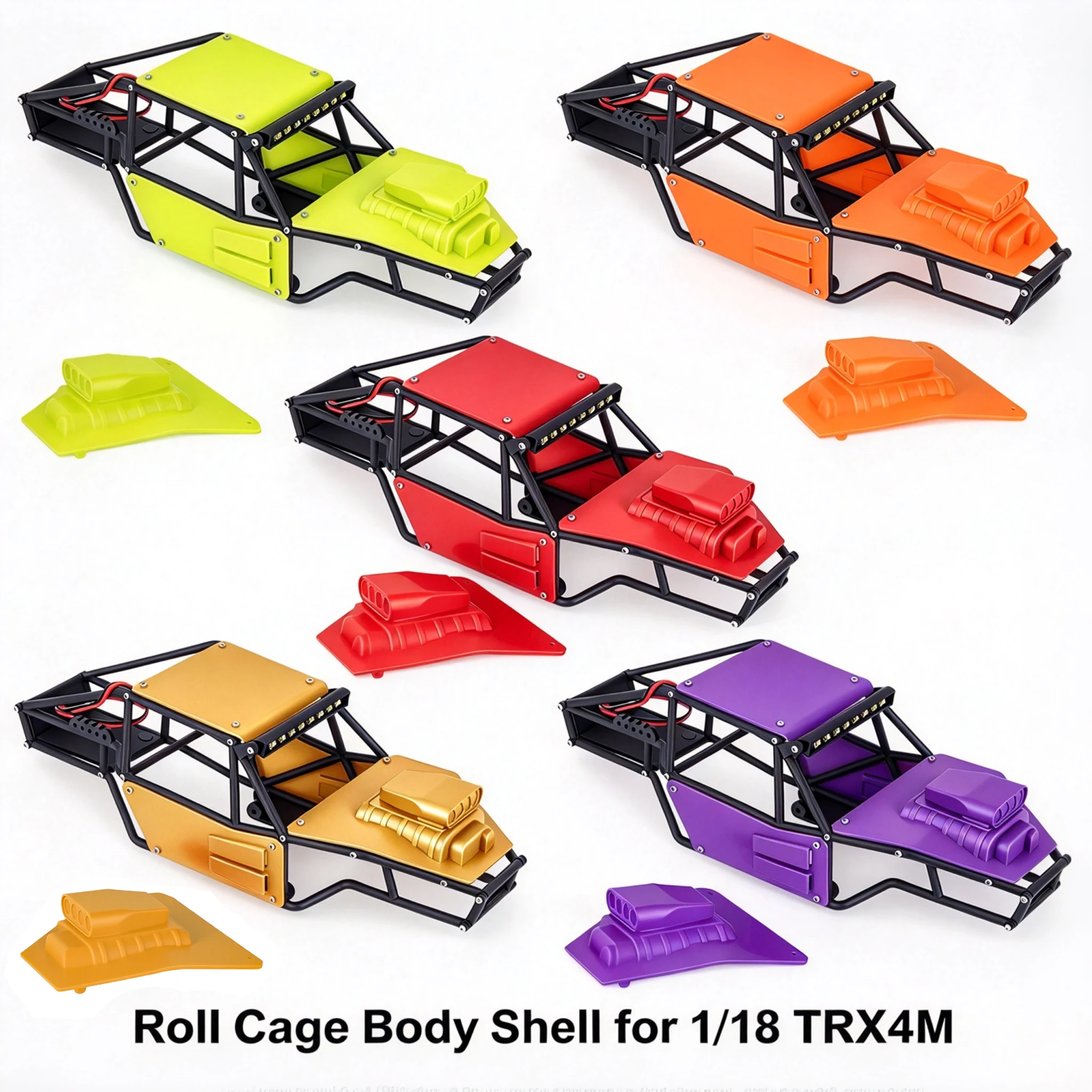 1/18 TRX4M Plastic Roll Cage Chassis Body Shell, RC Buggy Protective Frame DIY Upgrade Accessories for 1/18 TRX4M Crawler Car