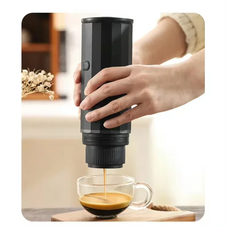 zeroHero Fully Automatic Portable Mini Coffee Espresso Machine 15 Bar Rechargeable Hot Water Outdoor Capsule Coffee Machine