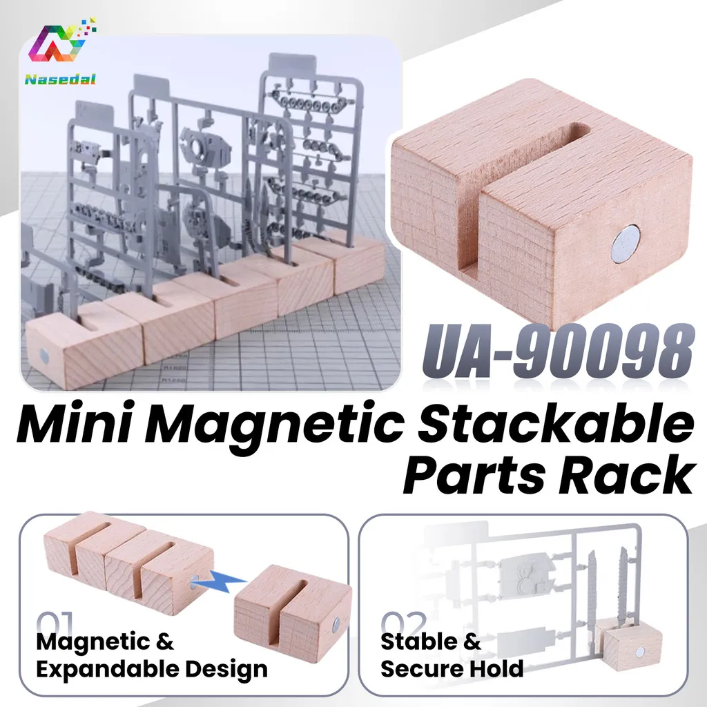 Ustar UA-90098 Magnetic Model Parts Rack for Gundam Model Kits  Magnetic Splicing Plate Wood Base Bracket Storage Display Stand