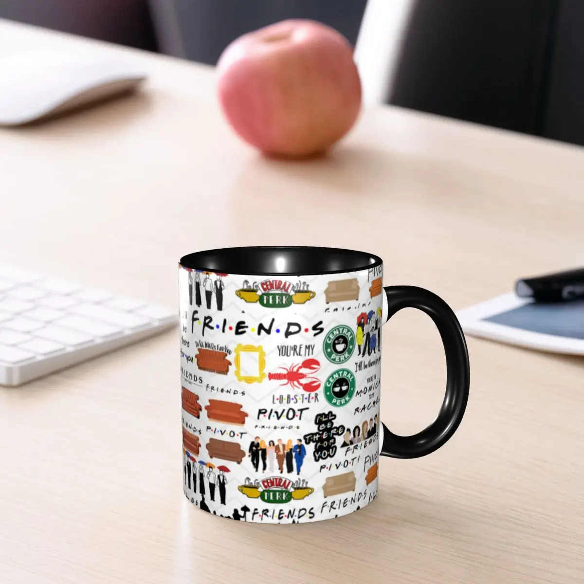 Vintage Friends Symbol Collage Coffee Mugs DIY Custom TV Show Ceramic Milk Tea Mug Cup