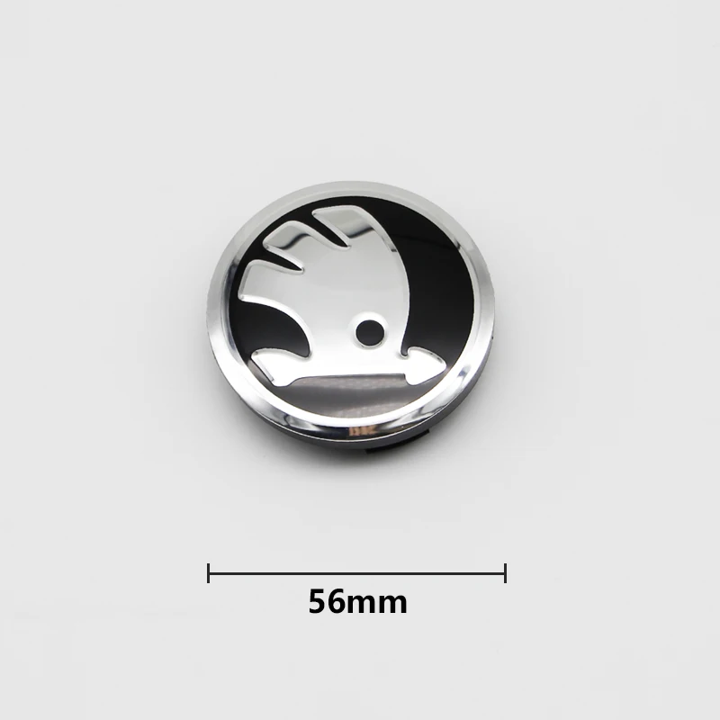 Capuchons de centre de roue en aluminium, logo autocollant bombé, badge en alliage, accessoires pour Skoda Rine Octavia A5 RS, Kodiaq Fabia A7,