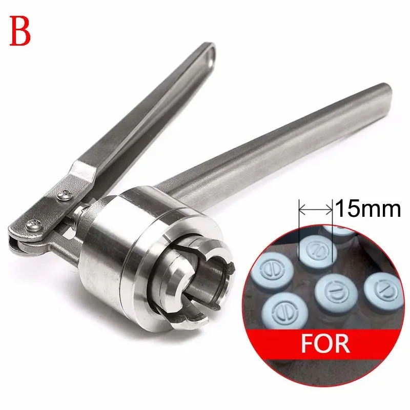 1Pc Stainless Steel Manual Vial Crimper Hand Sealing Machine For Crimping 20mm Flip Off Cap Bottle Clamp Pliers Capping Machine