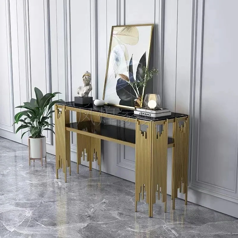 

Простой мраморный столик, тумба для хранения в гостиной в стиле интернет-селебрити, узкий пристенный столик, приставной столик