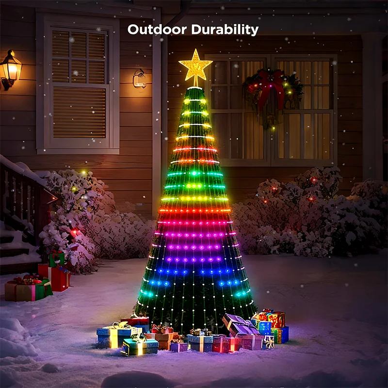 400-800LEDs Smart Christmas Tree Lights LED RGB String Lights DIY Color Pattern Music Sync Waterproof for Christmas Tree Decor