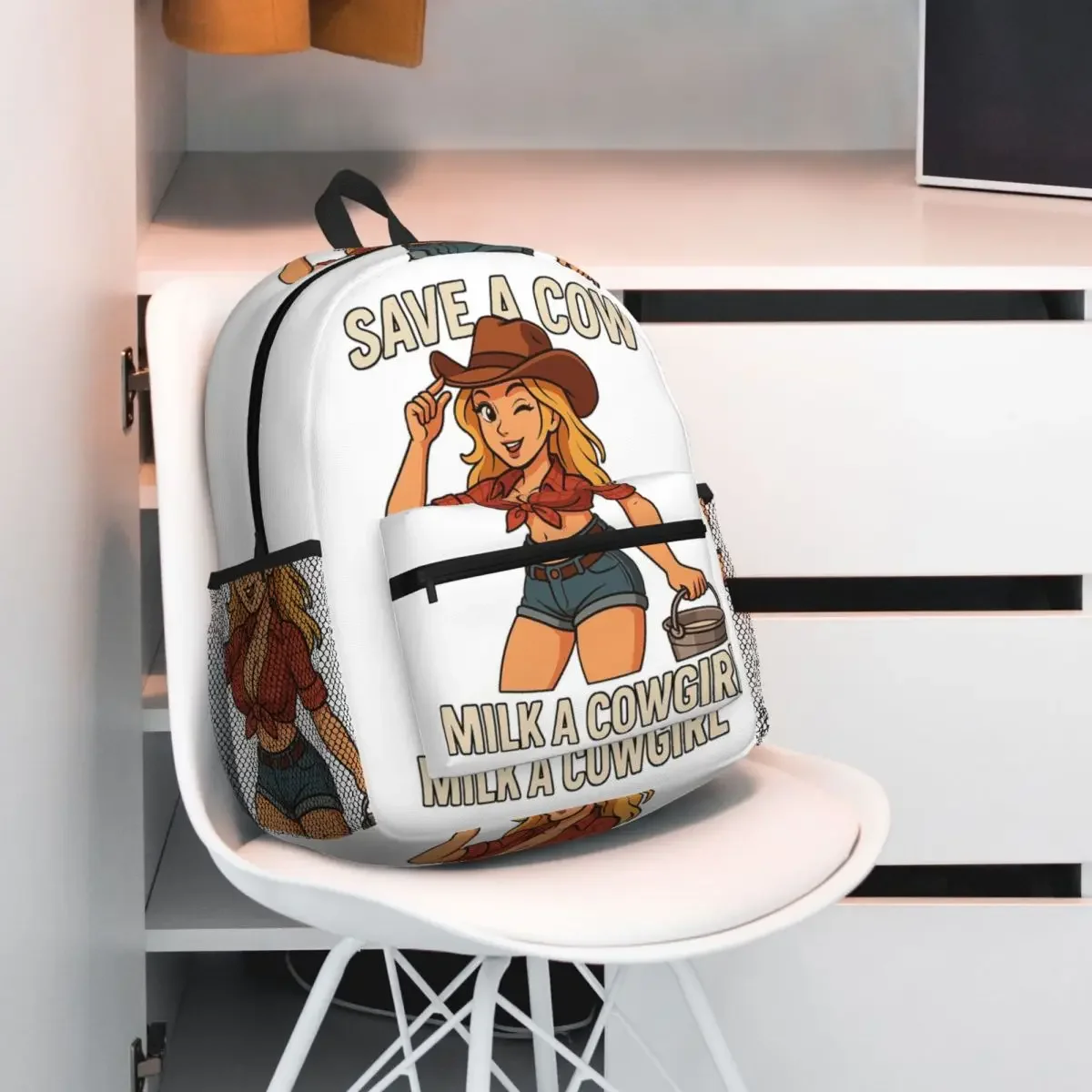 

Рюкзак Save A Cow, Milk A Cowgirl, рюкзак большой вместимости, детская сумка для книг, школьная сумка, сумки на плечо для мужчин и женщин