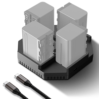 Neewer NP-F970 4 Channel Charger for NP-F550 NP-F750 Camcorder Camera Battery, 100W PD Fast Charging NPF Battery Charger