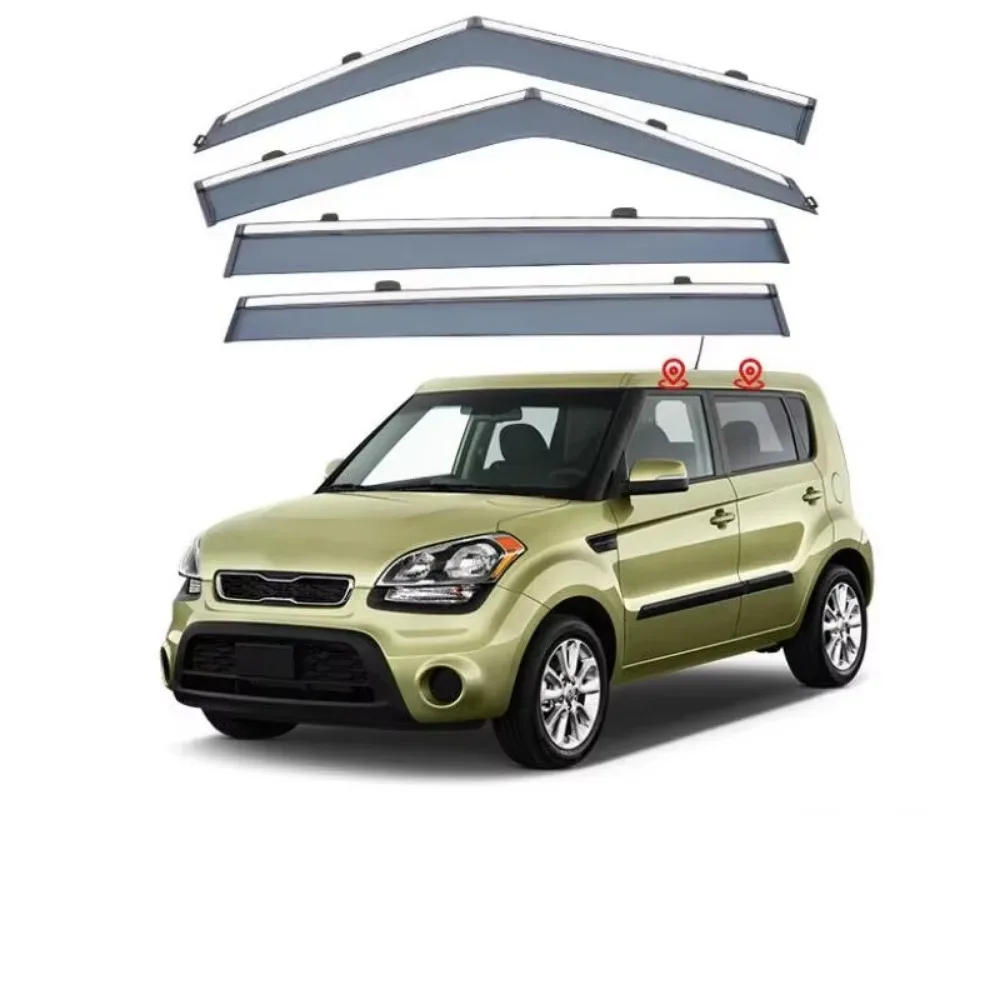 Window Visor Rain Exterior Part Body Kit Accessories For Kia Soul 2008 2009 2010 2011 2012 2013 2014 2015 2016 2017 2018
