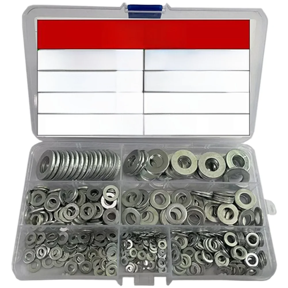 

304 SS Flat Washers 495PCS Assortment for M3 M5 M6 M8 M10 Bolt Sizes Industrial Strength Hardware for Daily Use