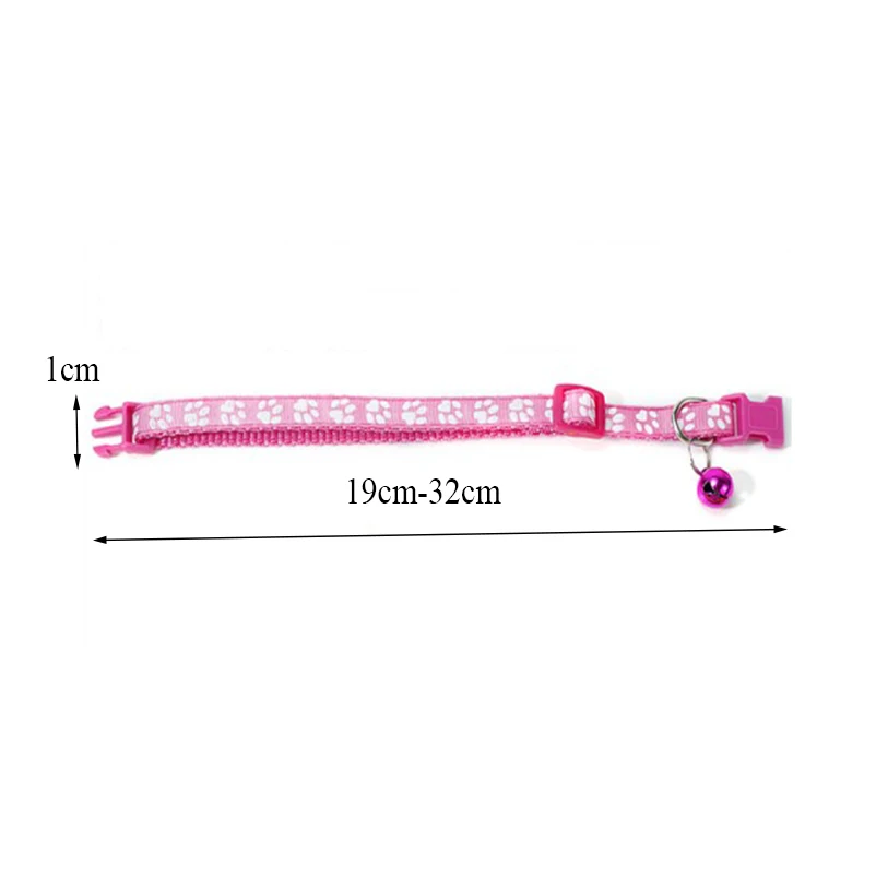Collar ajustable con estampado huellas y cascabel para gatos y perros - imagen 5