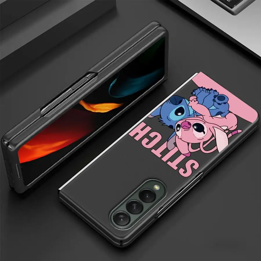 حافظة لهاتف سامسونج جالاكسي ZFold3 ZFold7 ZFold5 ZFold6 ZFold4 Z Fold 7 6 5 4 3 غطاء هاتف صلب ديزني ستيتش لطيف #6