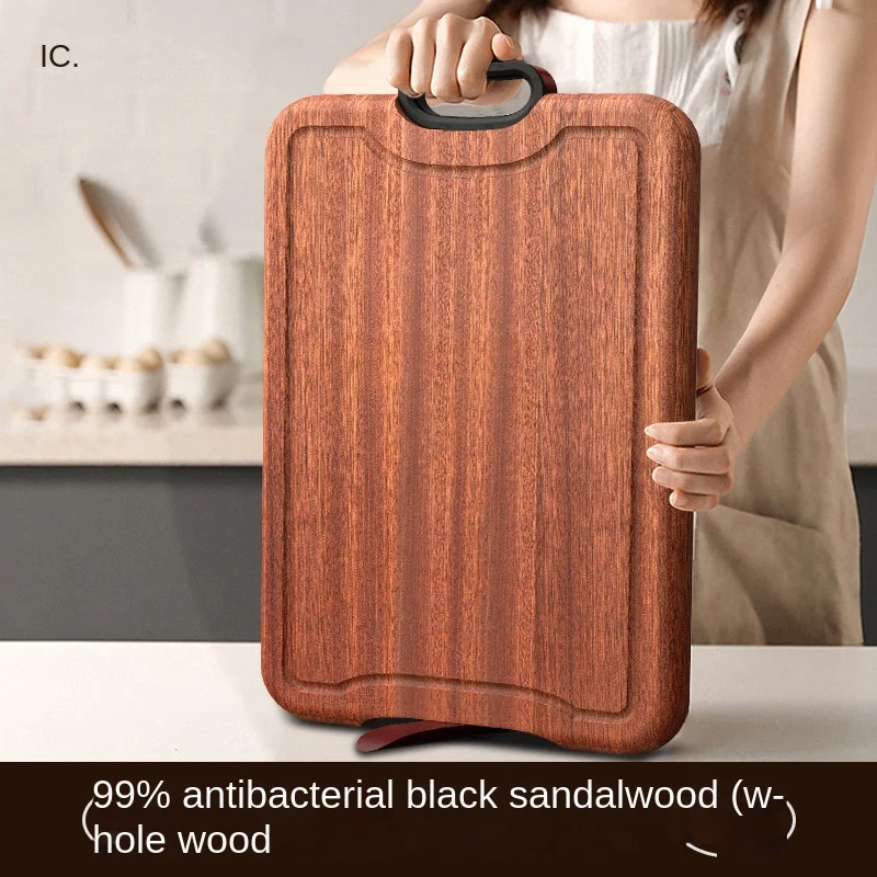 Ebony wood cutting board, anti-mildew and antibacterial household solid wood camping chopping board