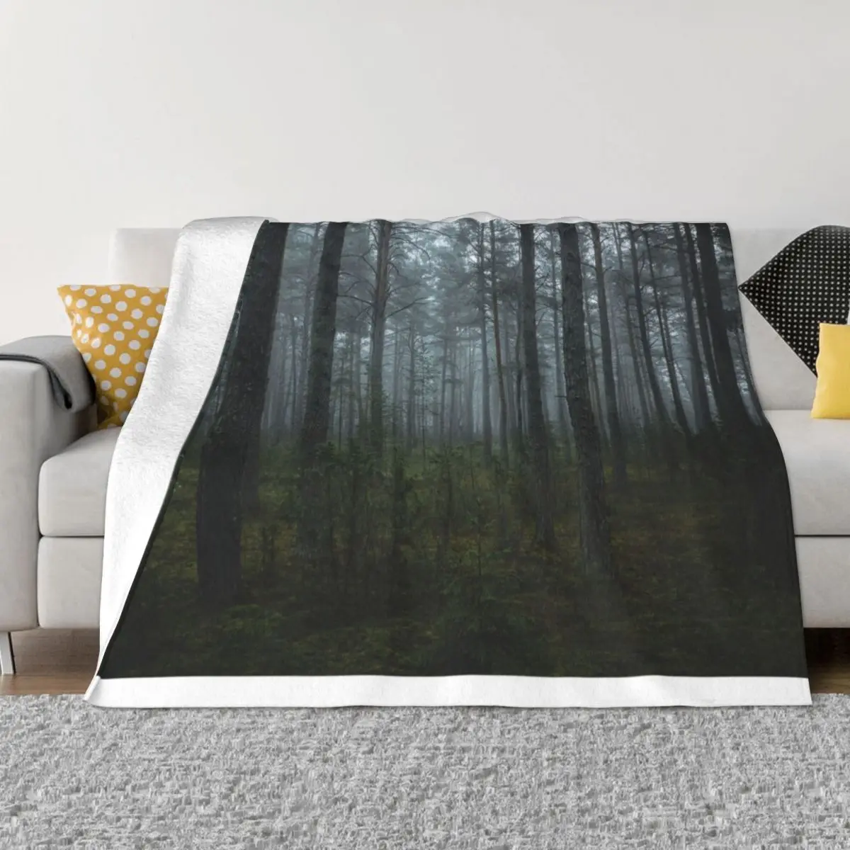 

Misty forest Throw Blanket decorative Winter beds funny gift Retros Decorative Sofa Blankets