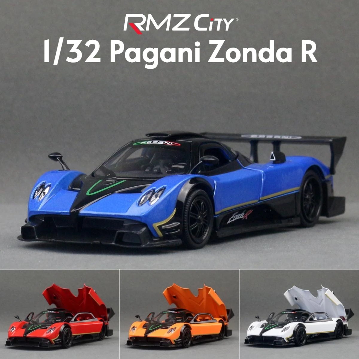 

1/32 Pagani Zonda R Модель игрушечного автомобиля RMZ CiTY Литой под давлением металлический миниатюрный супер спортивный звук и свет коллекция подарок для мальчиков