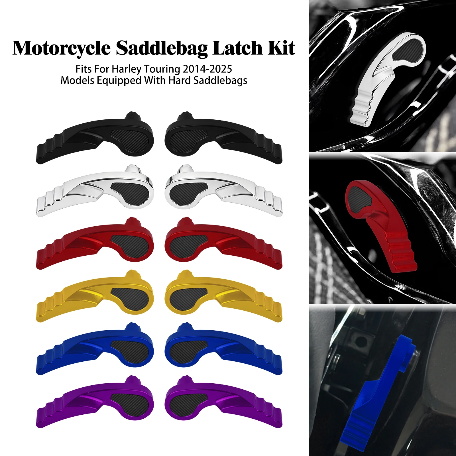 

Motorcycle Saddlebag Latches Lifter Saddle Bag Lid Latch Lever For Harley Electra Road Street Glide Special Ultra FLHR 2014-2025