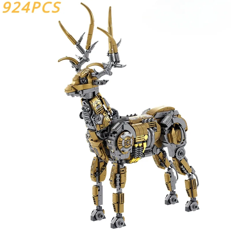 924PCS New City MOC Mechnical Elk Robot Model Building Blocks Creative DIY Mechs Animal Bricks Toys For Children Christmas Gifts