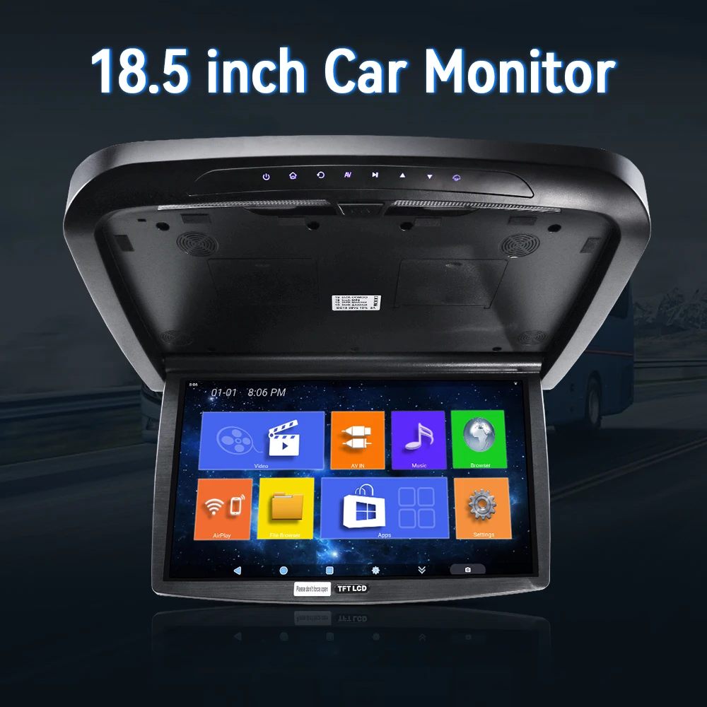 

18.5inch IPS Touch Screen Motorized Roof Mount Monitor Player for Motorhome RV Car Support TV