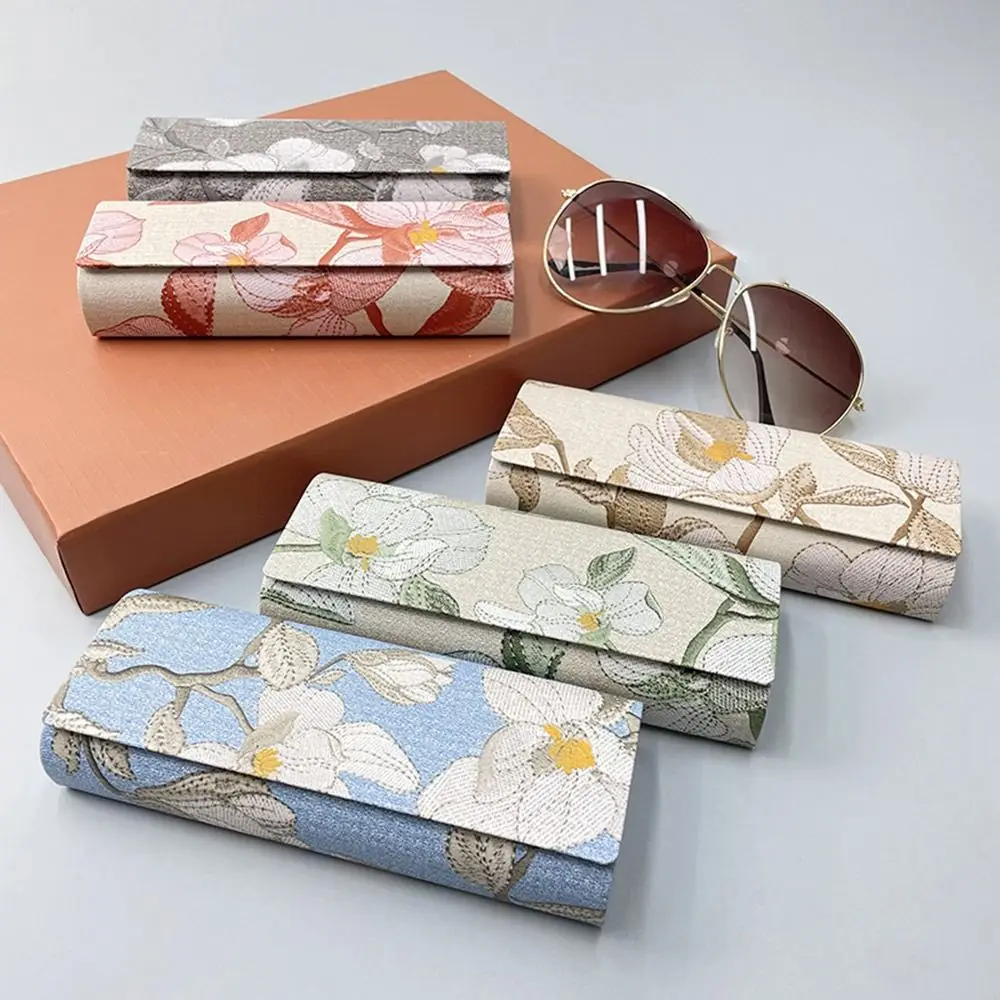 Men Women Portable Glasses Box Holder Chinese Style Embroidery Sunglasses Bag Reading Eyewear Case Myopia Glasses Case