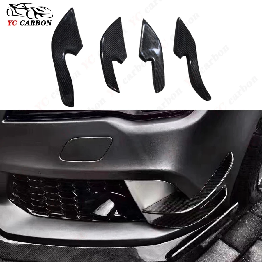 

For Audi RS4 RS5 RS6 RS7 2012-2015 Carbon Fiber Carbon fiber wind knife Front Bumper Side Splitter Car Wind Blade Trims Body Kit