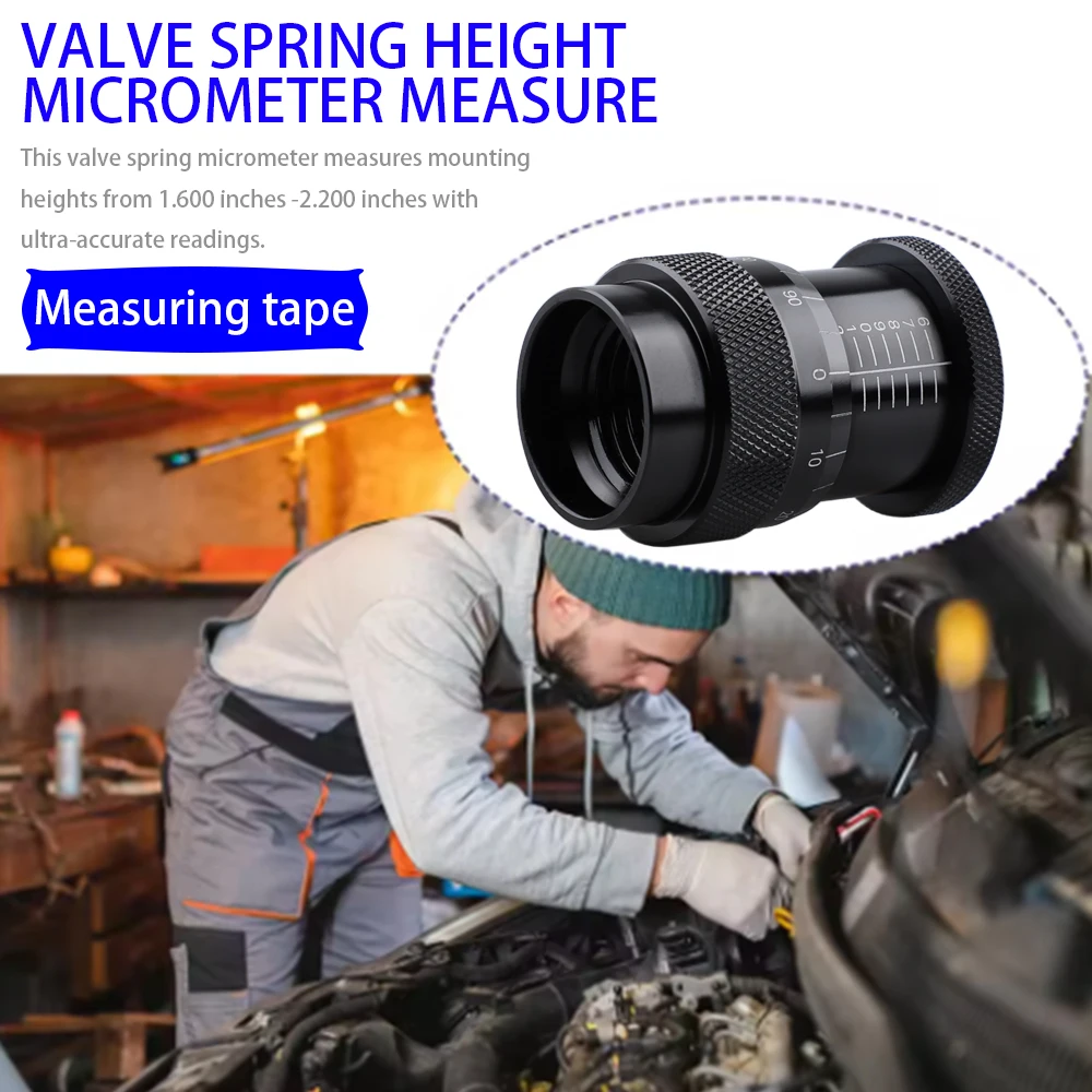 

Высокоточный микрометр для измерения высоты клапанных пружин 1.600-2.200 дюймов, из углеродистой стали, для большинства двигателей V8
