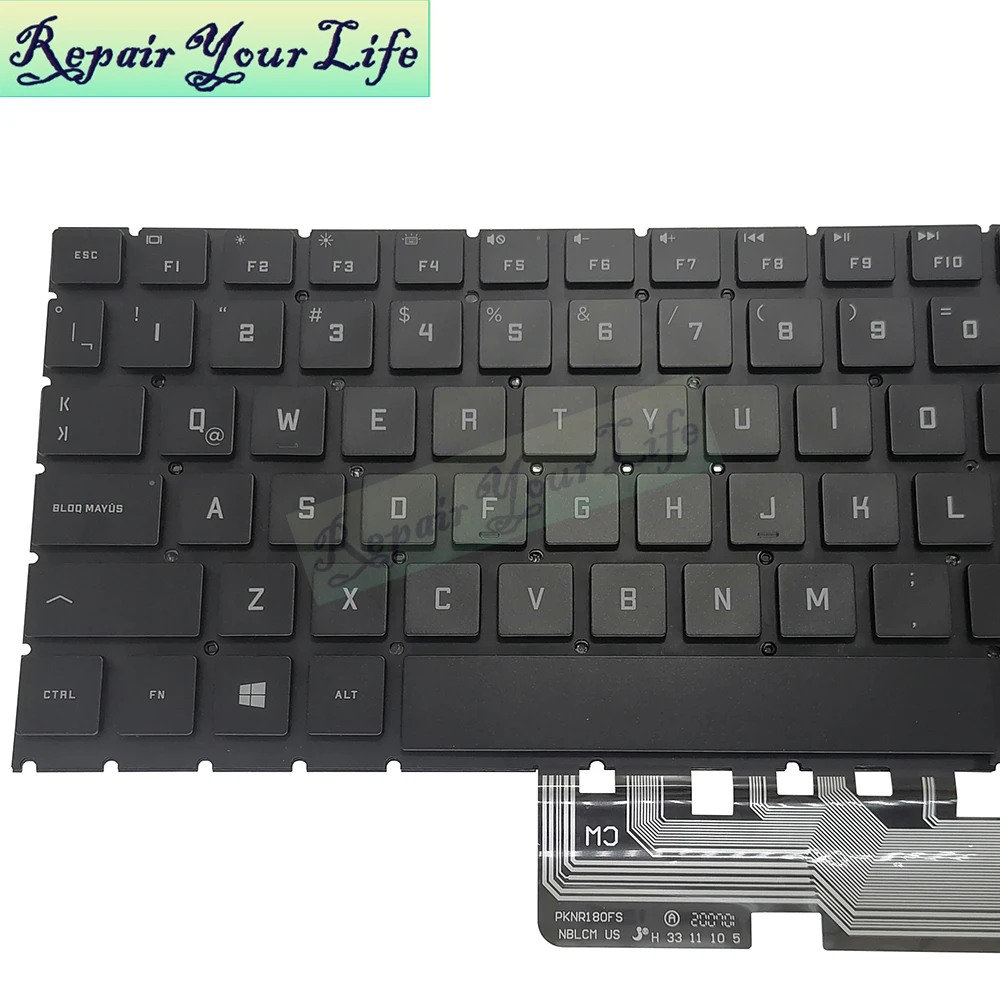 La/latein us deutsch rgb hintergrund beleuchtete tastatur für hp omen 15-en 15-en0028ax 15-en0013dx 15-en1000na weißes buntes licht v193446gs1