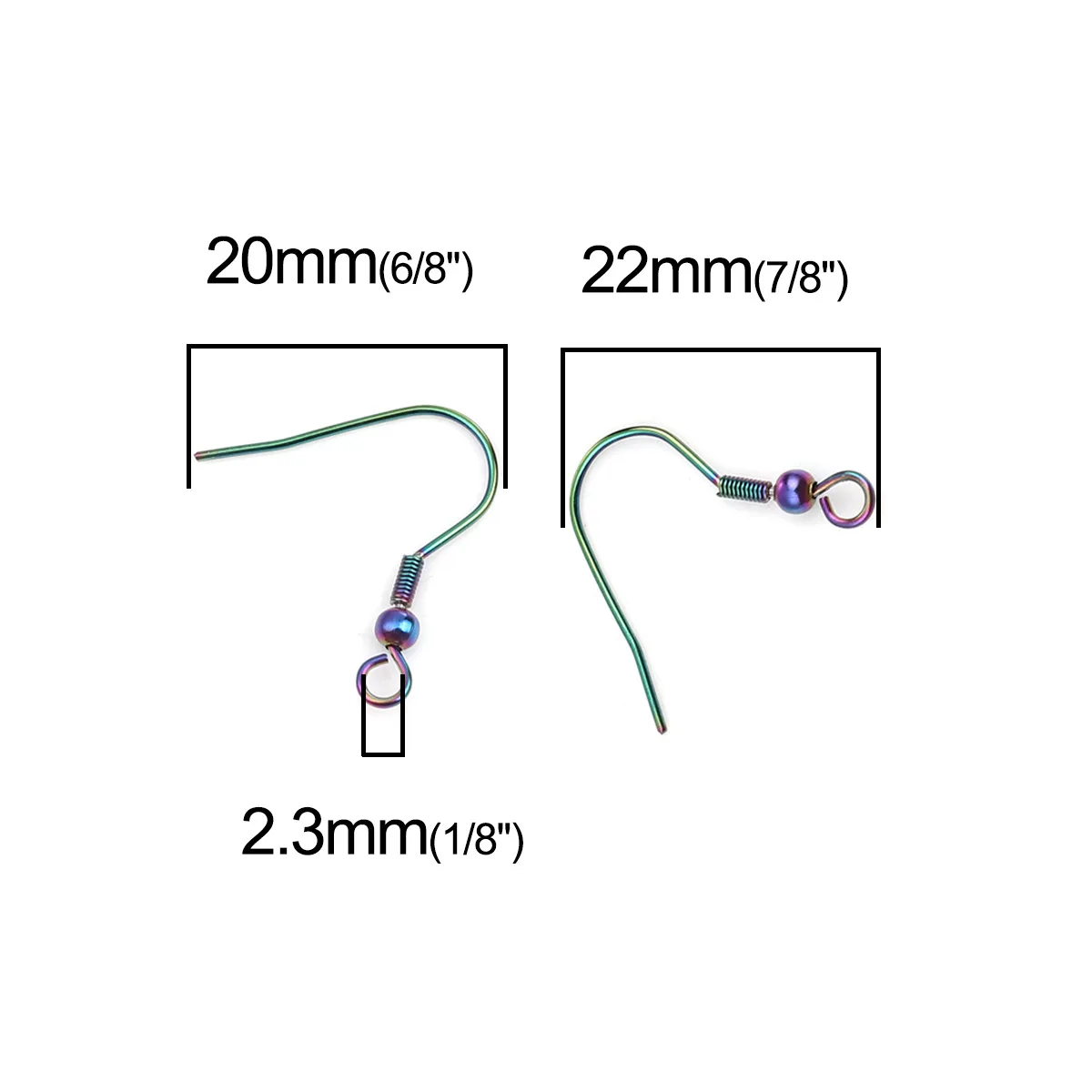 20 Stück/Set, Ohrringhaken aus Edelstahl für die Herstellung von Schmuck, in Silber- und Goldfarbe, Perlenhaken, Ohrbügel, Zubehör. – Detail 7
