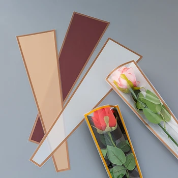 50 יחידות שקיות אריזת פרחים עם שרוולי פרחים בודדים שקיות אריזת זר צלופן שקופות ליום האהבה