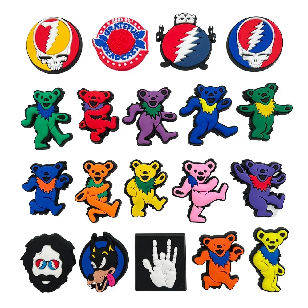 Grateful Dead Charms for Crocs Cartoon Shoe Decorations for Clogs Sandals Shoe Accessories for Teens Kids Birthday Gift