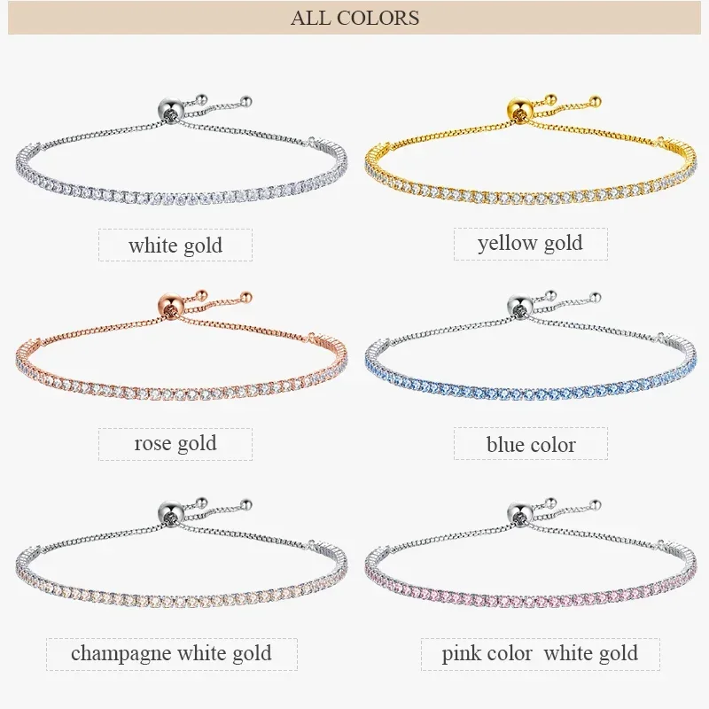 KALETINE Charm Bracelets For Women Real 925 Sterling Silver Bracelet Pink CZ Original Tennis Beads Link Men Jewelry Adjust Chain