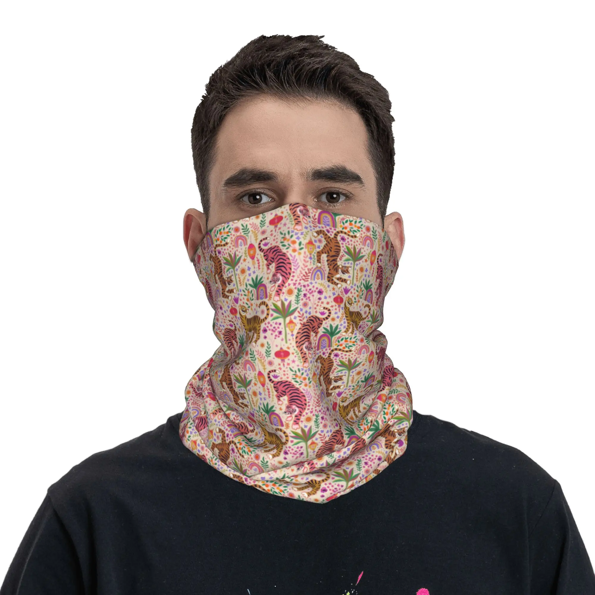 Good Luck Tigers on light background Bandana Neck Cover Printed Wrap Scarf Headband Cycling for Men Women Adult Winter