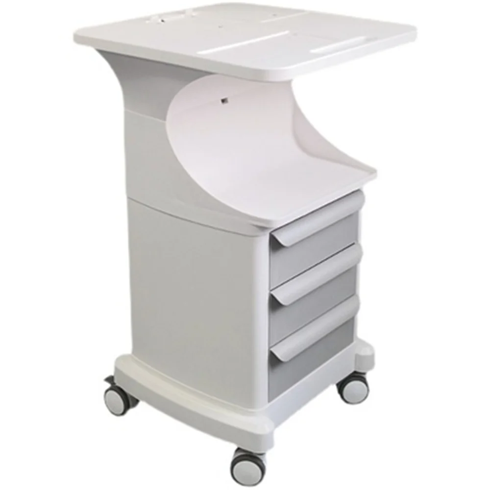 Carrito Dental Móvil de Cuatro Ruedas y Tres Cajones AYJ-TR002, Gabinete de Plástico con Gran Espacio