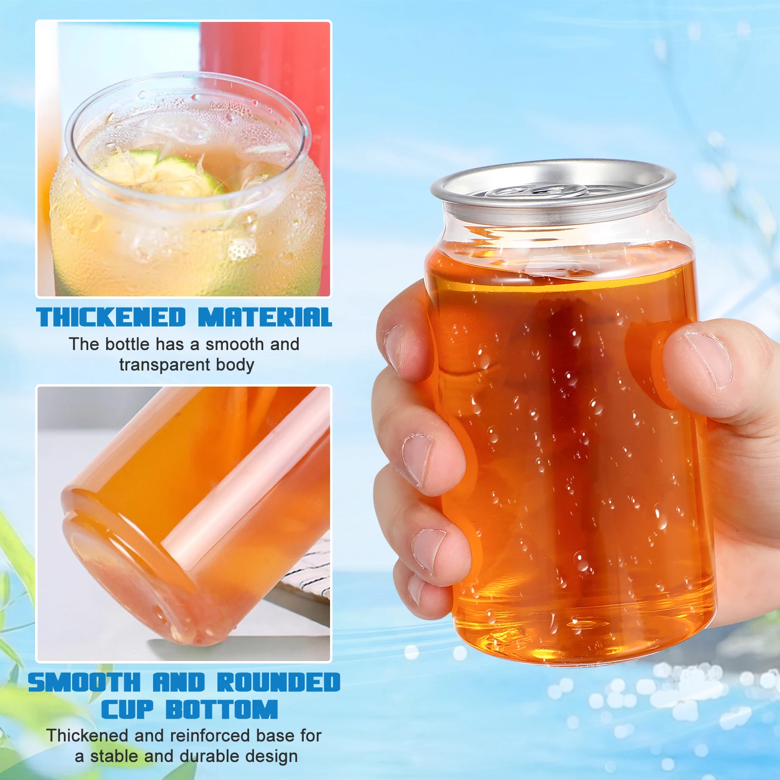 

Milk Tea Cup PET Bottle 32oz Transparent Shake Container Easy Grip Lid Coffee Storage Dessert Wrapping Food Packing BPA Free