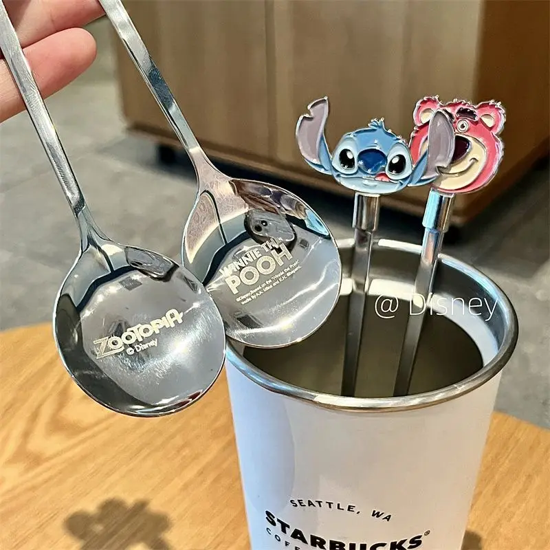 Cuillère à café mignonne ZooTopia Nick Wilde, dessin animé Disney Judy Hopps, tige d'agitation à long manche, cuillère à dessert en acier inoxydable 304