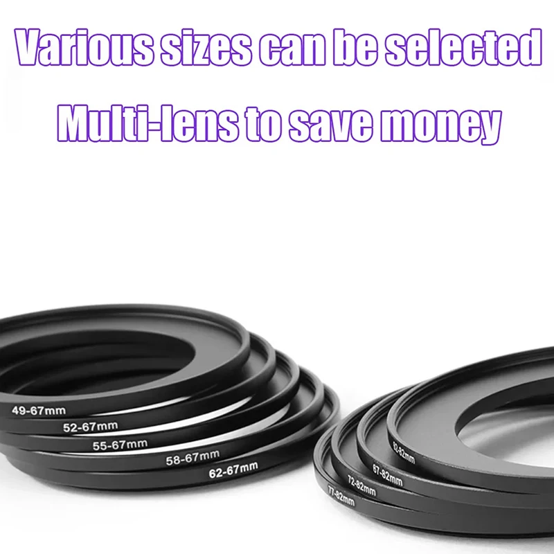 40.5mm-49mm BLACK Aluminum metal selling 40.5-49 mm 40.5 to 49 40.5mm to 49mm Step Up Ring Filter Adapter HOT Wholesale!