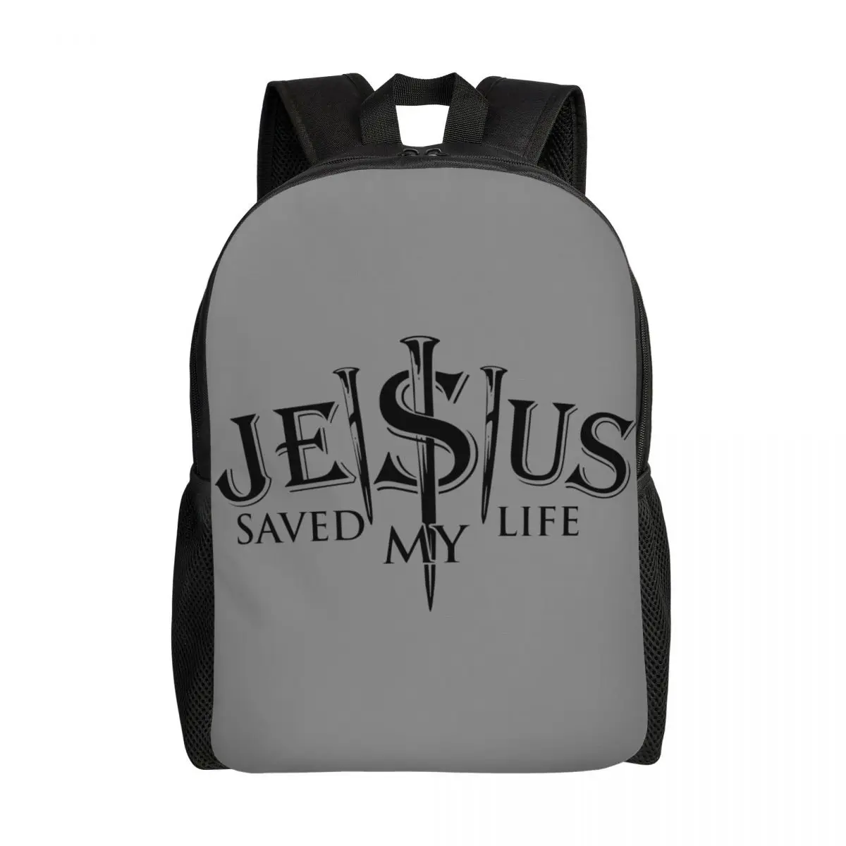 Customized Jesus Saved My Life Backpack Women Men Casual Bookbag for School College Christ Religion Christian Faith Bags