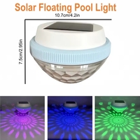 Solar Powered Floating Pool Lights Vibrant RGB Colors Rechargeable Pool Rechargeable Atmosphere Light for  Bathtub, Party Decor