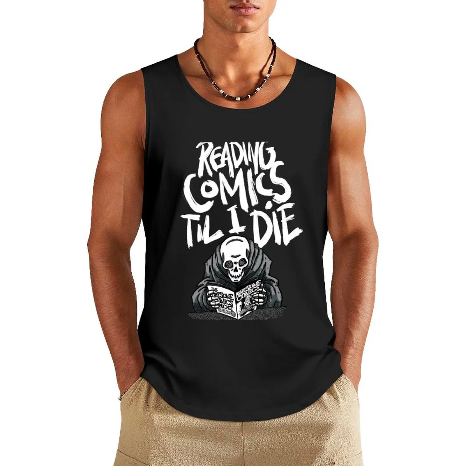 

Reading Comics Til I Die! Tank Top bodybuilding men Vest for boy man vest men gym clothing