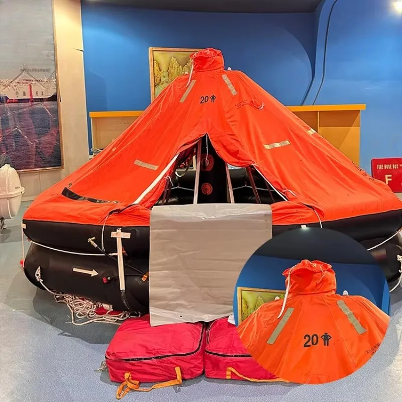 Inflatable Life Raft Complete Survival Kit Waterproof Anti Capsize Marine Emergency Liferaft for Cargo Ship Customized