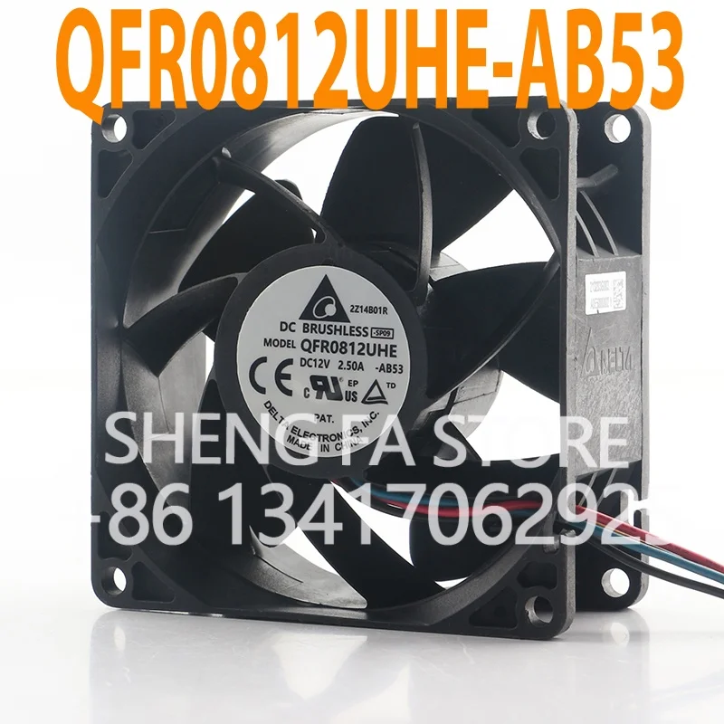 AC EC 8038 80X80X38MM 8CM Delta 5V 24V 48V DC 12V 2.50A PWM Speed Regulation High air Volume Violent QFR0812UHE-AB53 Cooling Fan