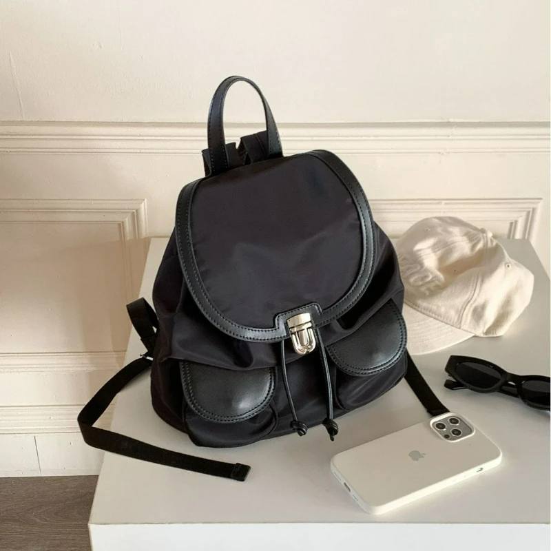 

Рюкзак с клапаном в корейском стиле, модный дизайн, нейлоновая студенческая сумка большой вместимости, удобная и универсальная простая дорожная сумка