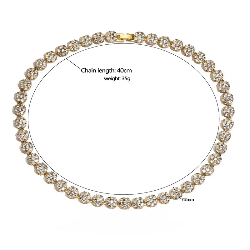 Flowers Colourful Zircon Necklace Bracelet ,Fine Jewelry Brass 18K Real Gold Plated Romantic Gift For Women