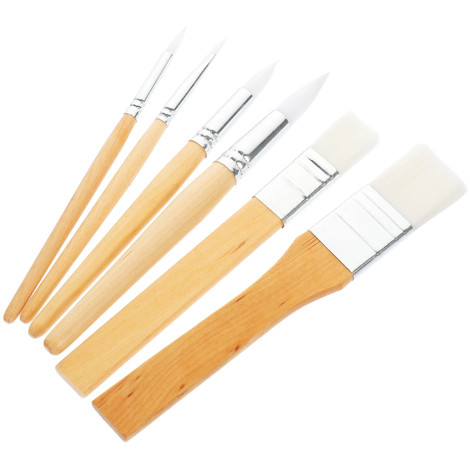 

6 Pcs Brushes Oil Painting Accessories Watercolor Art Oil Painting Accessories Student Tools Wooden Handle Versatile Brush Set