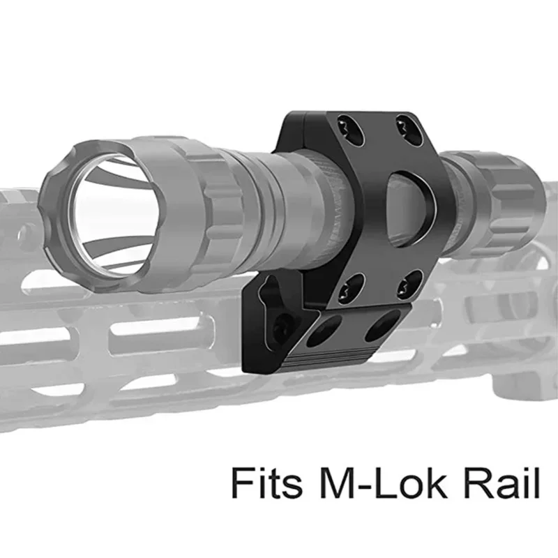 M-lok 45 Degree Offset Flashlight Mount Holder 25.4mm Optics Scope Laser Ring Mount Hunting Light Accessories Mlok Rail Systems